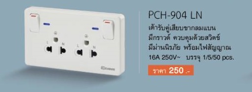 ปลั๊กกราวด์คู่ (มีสวิทซ์คุม) ช้าง