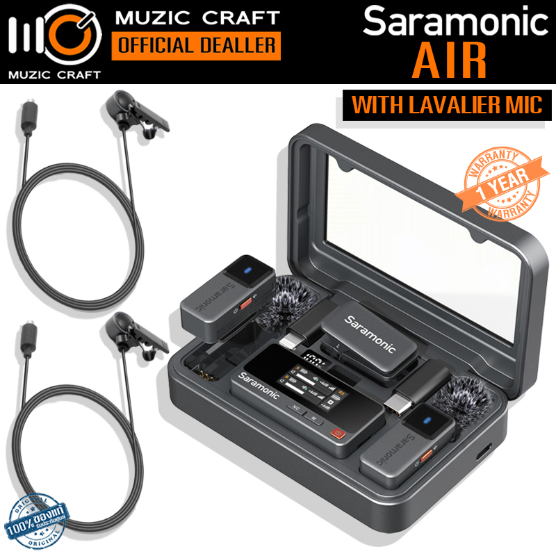 Saramonic Air with Lavalier Mic *ของแท้รับประกัน 1ปี* ไมค์ไร้สาย 2.4 GHz Wireless Microphone for Mobile/ Cameras /Computers