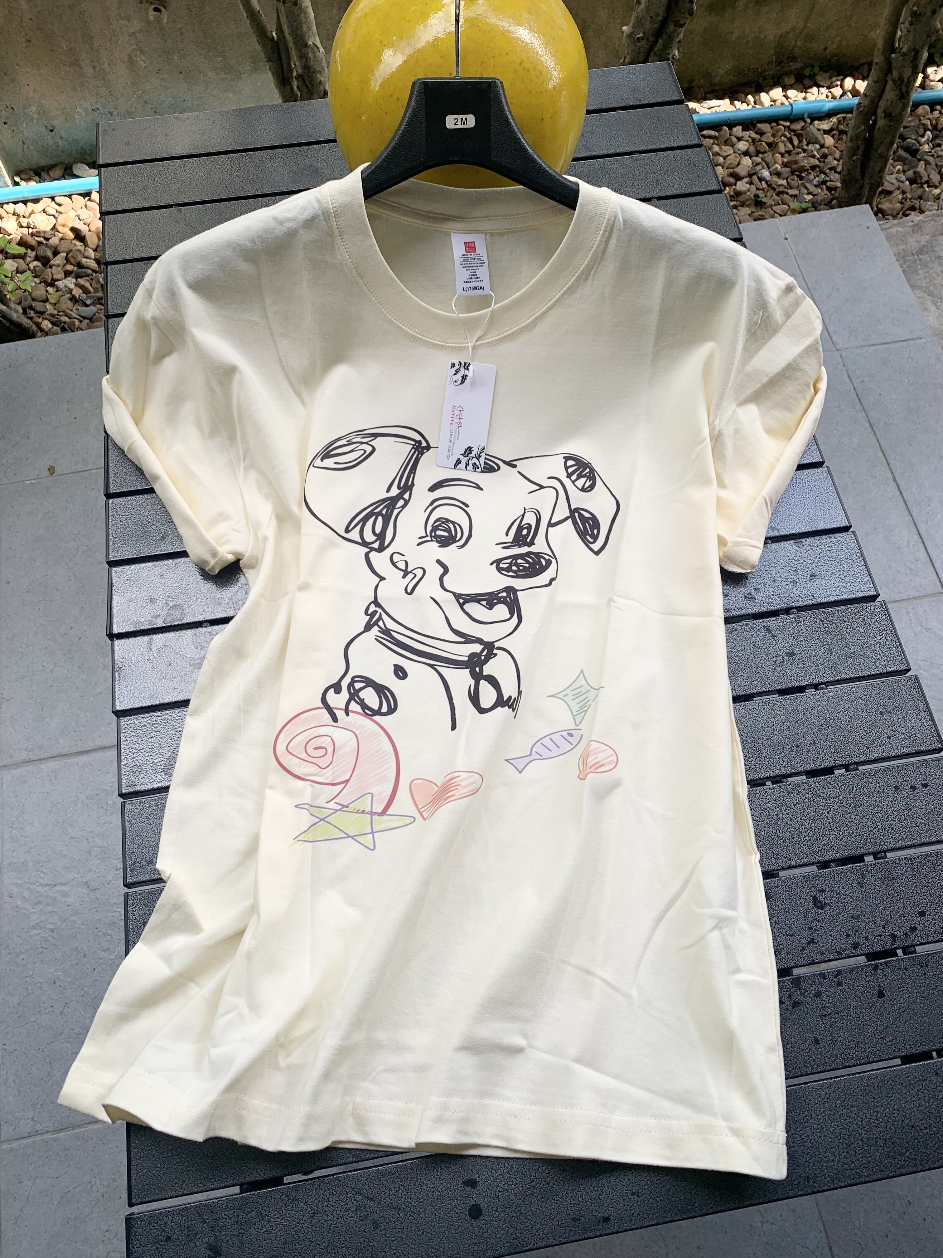 P25901 เสื้อยืดแฟชั่น ผ้ายืดเนื้อดี นิ่ม สีเหลือง
