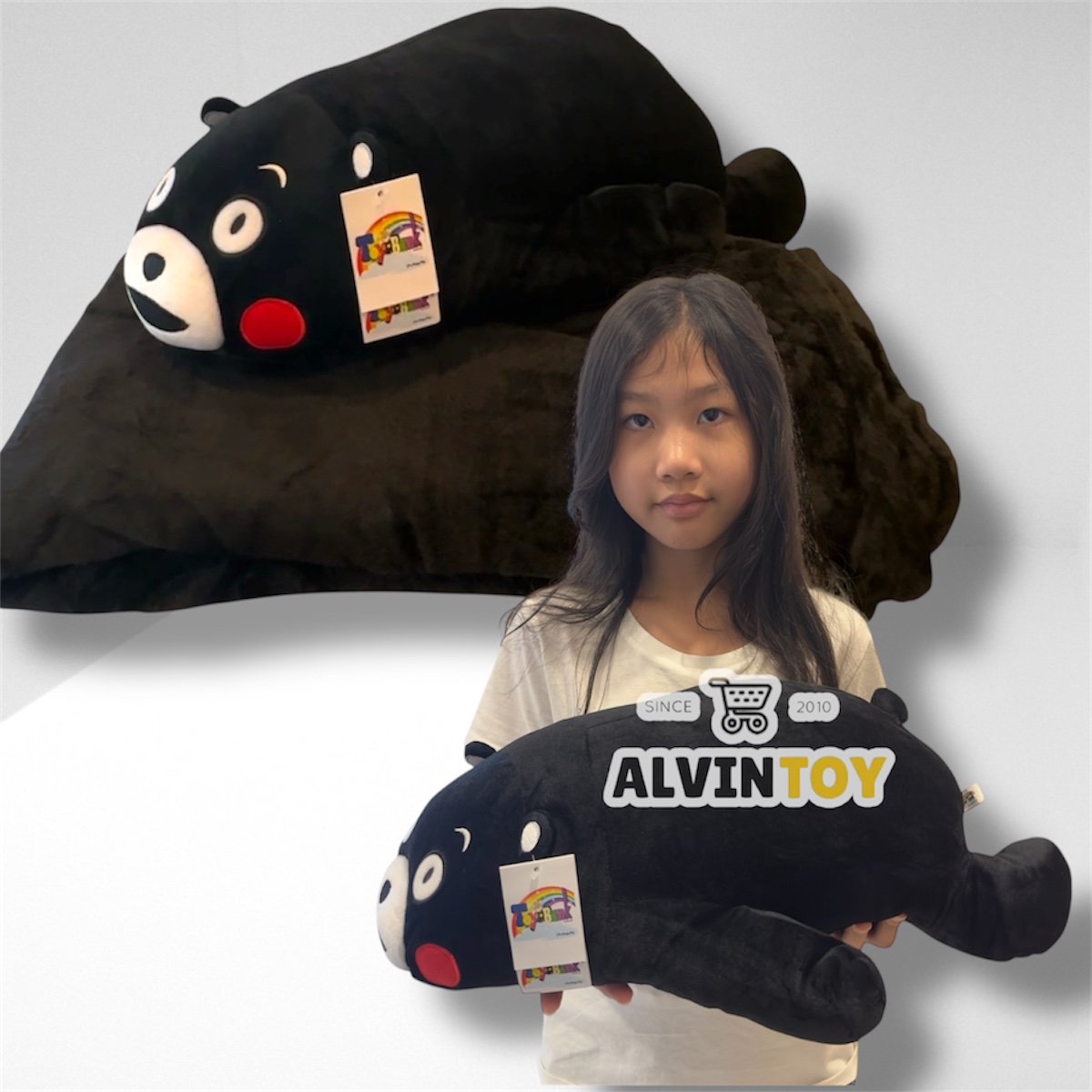 ตุ๊กตาหมอนผ้าห่ม Kumamon - คุมะมง ขนาดตัวตุ๊กตา 50 ซม. ขนาดผ้าห่ม 140x90 ซม.