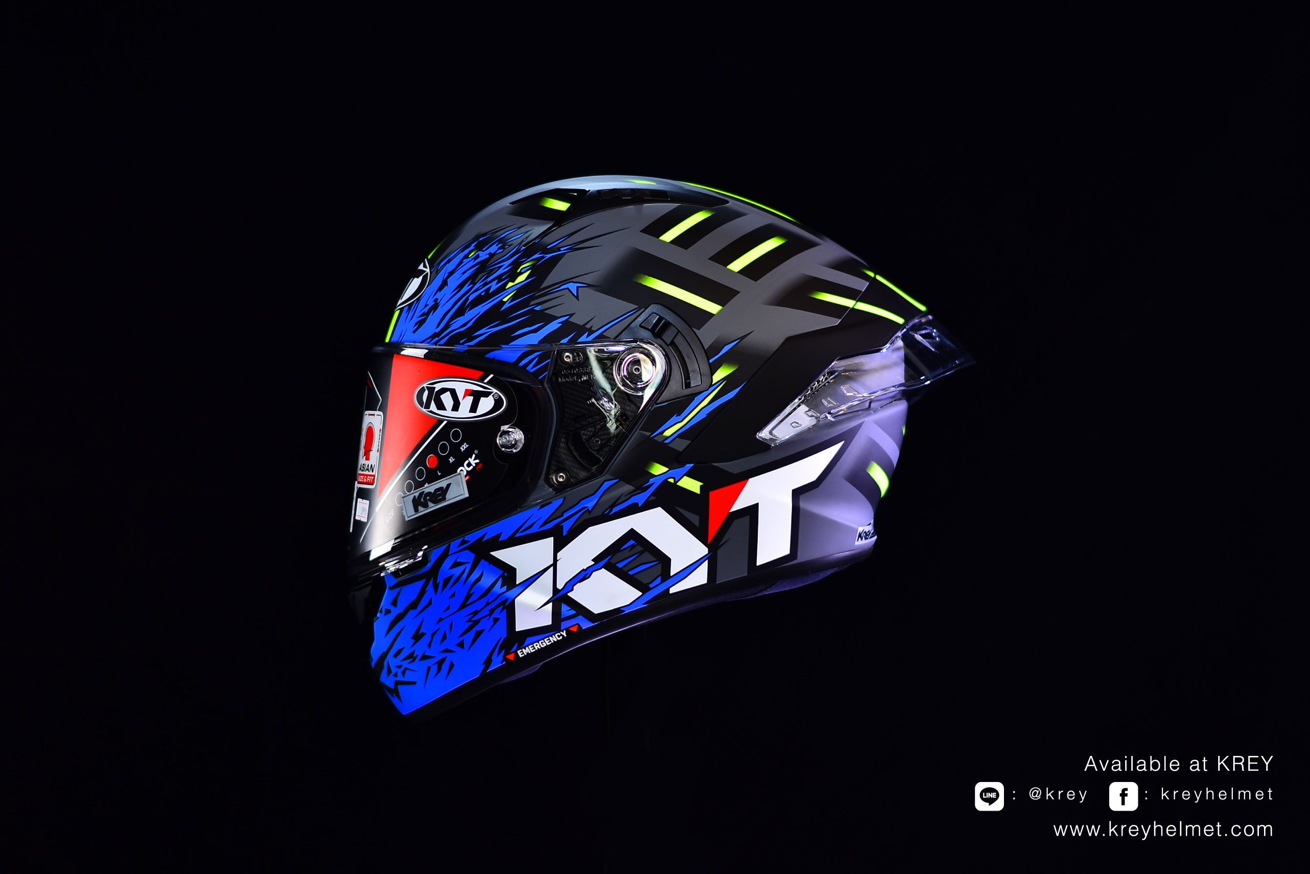 KYT model NFR Flaming Matt Grey/Blue