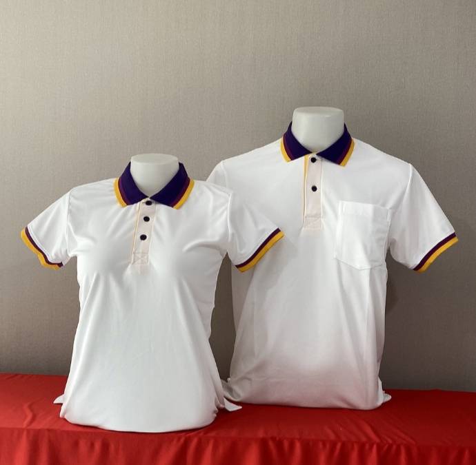 เสิ้อยืดปกโปโล เสื้อโปโลแขนสั้นสีขาว เสื้อฟอร์มพนักงาน พร้อมส่ง