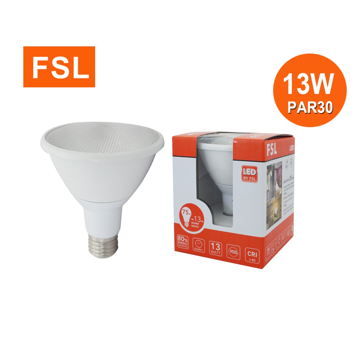 หลอด PAR30 LED 13W Warm FSL