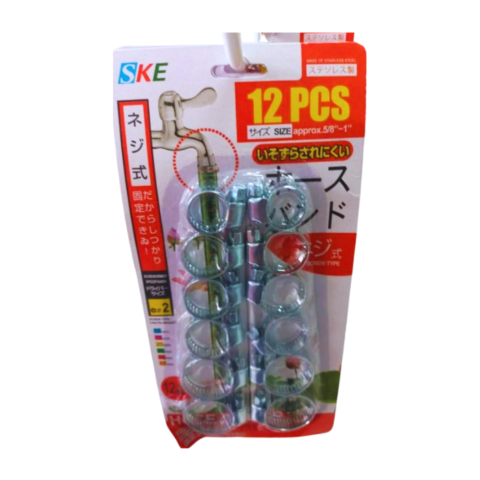 แคลมป์รัดท่อ 12 ขนาด (Hose Clamp)