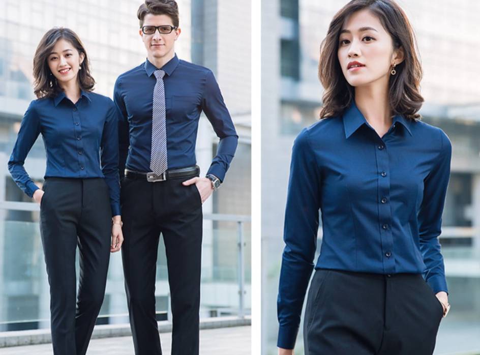 เสื้อเชิ้ตแขนยาว สีขาว สีดำ สีเทา สีม่วง สีแดง สีชมพู สีกรมท่า สีฟ้า