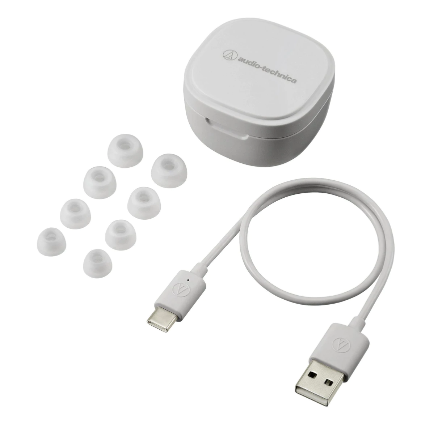 Audio-Technica ATH-SQ1TW *ของแท้รับประกัน1ปี* หูฟังอินเอียร์ True Wireless Bluetooth 5.0 ฟรี!! เอียร์บัด 4ไซส์, สายชาร์จ USB