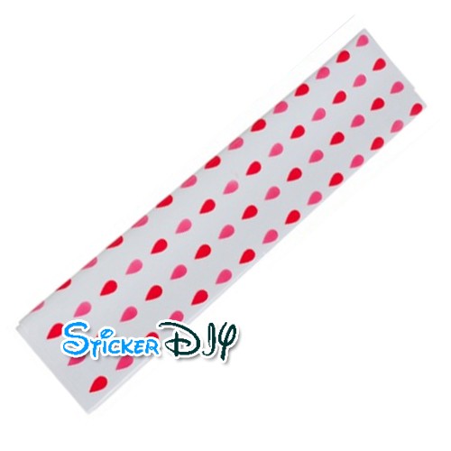 SALE Aluminium Foil Sticker สติ๊กเกอร์อลูมิเนียม แบบใส Rain drop สีแดง (กว้าง90cm.xสูง45cm.)