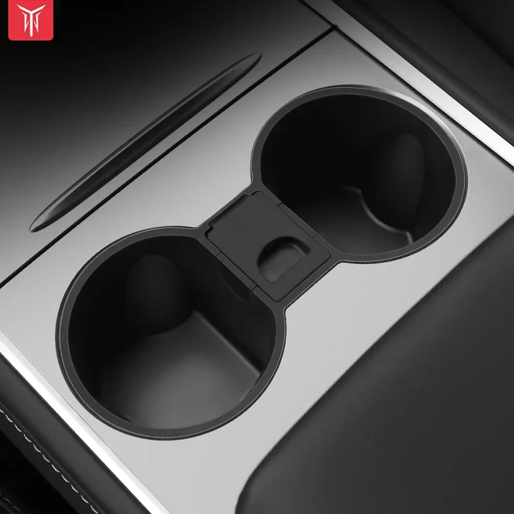 ซิลิโคนรองที่วางแก้วน้ำ มีข่องเก็บของตรงกลาง Tesla Model Y Juniper / Model 3 Highland