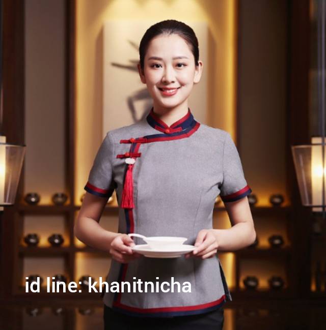 ชุดพนักงานร้านอาหารจีน ชุดฟอร์มพนักงานต้อนรับ ชุดพนักงานเสริฟ