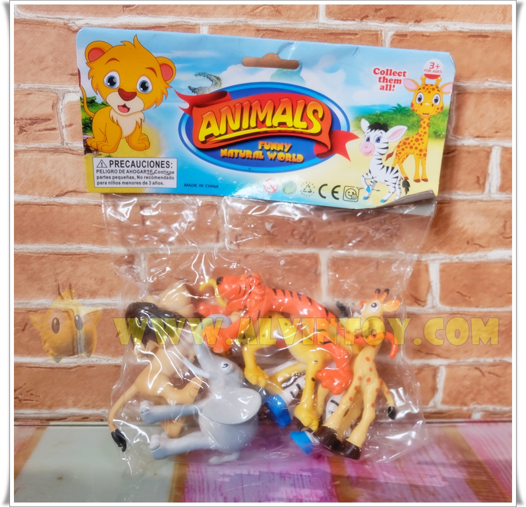 Animals World โมเดลชุดสัตว์ 6 ตัว ขนาด 9-11 ซม.