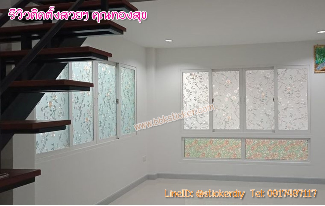 ฟิล์ม PVC สูญญากาศติดกระจก กันร้อน/กันรังสียูวี "Vintage Flowers" G102 (หน้ากว้าง90cm.) เหลือเมตรละ 159 บาท