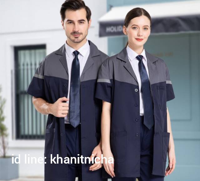 เสื้อคลุมช่าง เสื้อคลุมช่างกันฝุ่่น เสื้อช่างแขนสั้น ยูนิฟอร์มช่าง