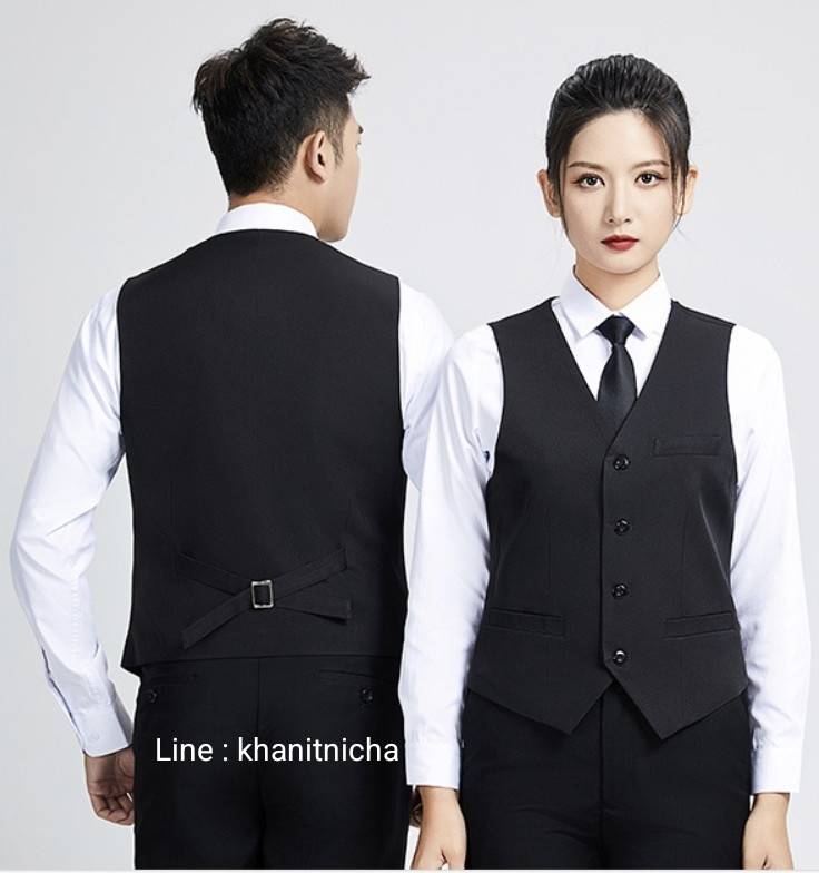 เสื้อกั๊ก เสื้อพนักงานบาร์เทนเนอร์ เสื้อกั๊กพนักงานร้านอาหาร