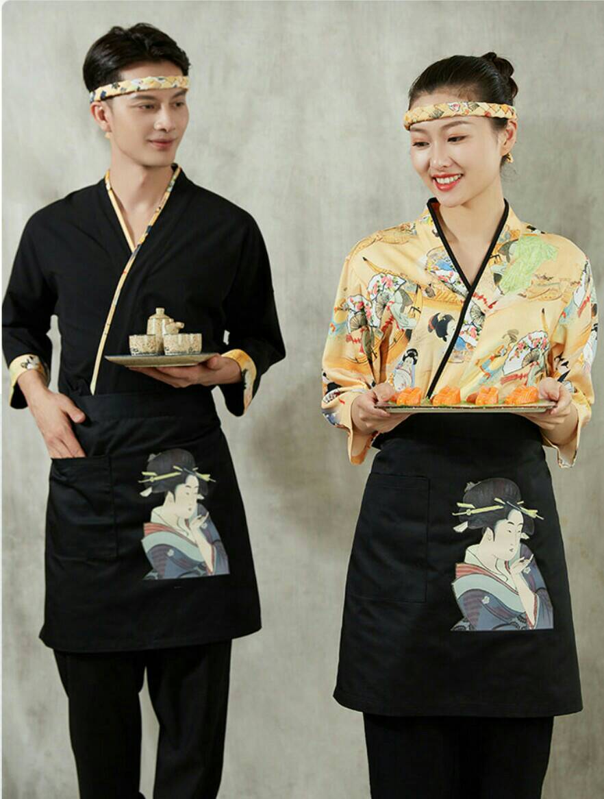เสื้อซูชิ ชุดฟอร์มพนักงานร้านอาหารญี่ปุ่น เกาหลี