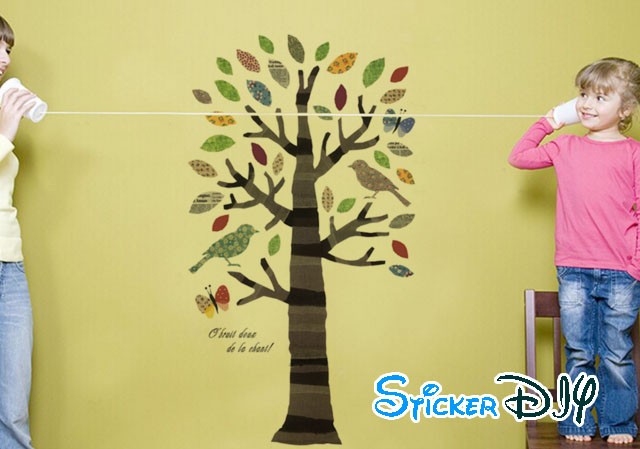Transparent wall sticker สติ๊กเกอร์ติดผนัง ต้นไม้ de la chant (กว้าง50cm.xสูง80cm.)
