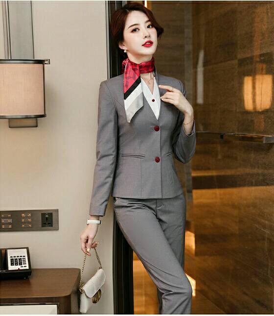 ชุดพนักงานต้อนรับ รีเซฟชั่นโรงแรมห้าดาว ชุดสูท