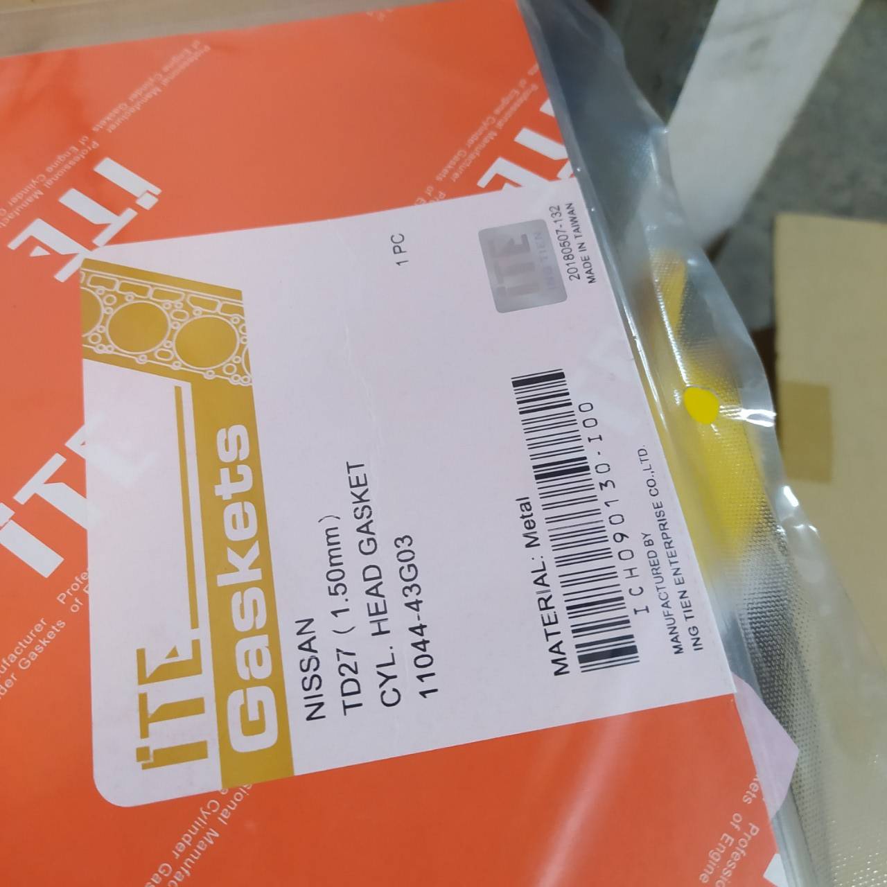 (ประกัน 1 เดือน) ประเก็นฝาสูบ NISSAN TD27 / frontier / นิสสัน TD27 / ฟรอนเทียร์ 2700 / ICH090130-I00 / 11044-43G03 (แบบเหล็ก) ITE