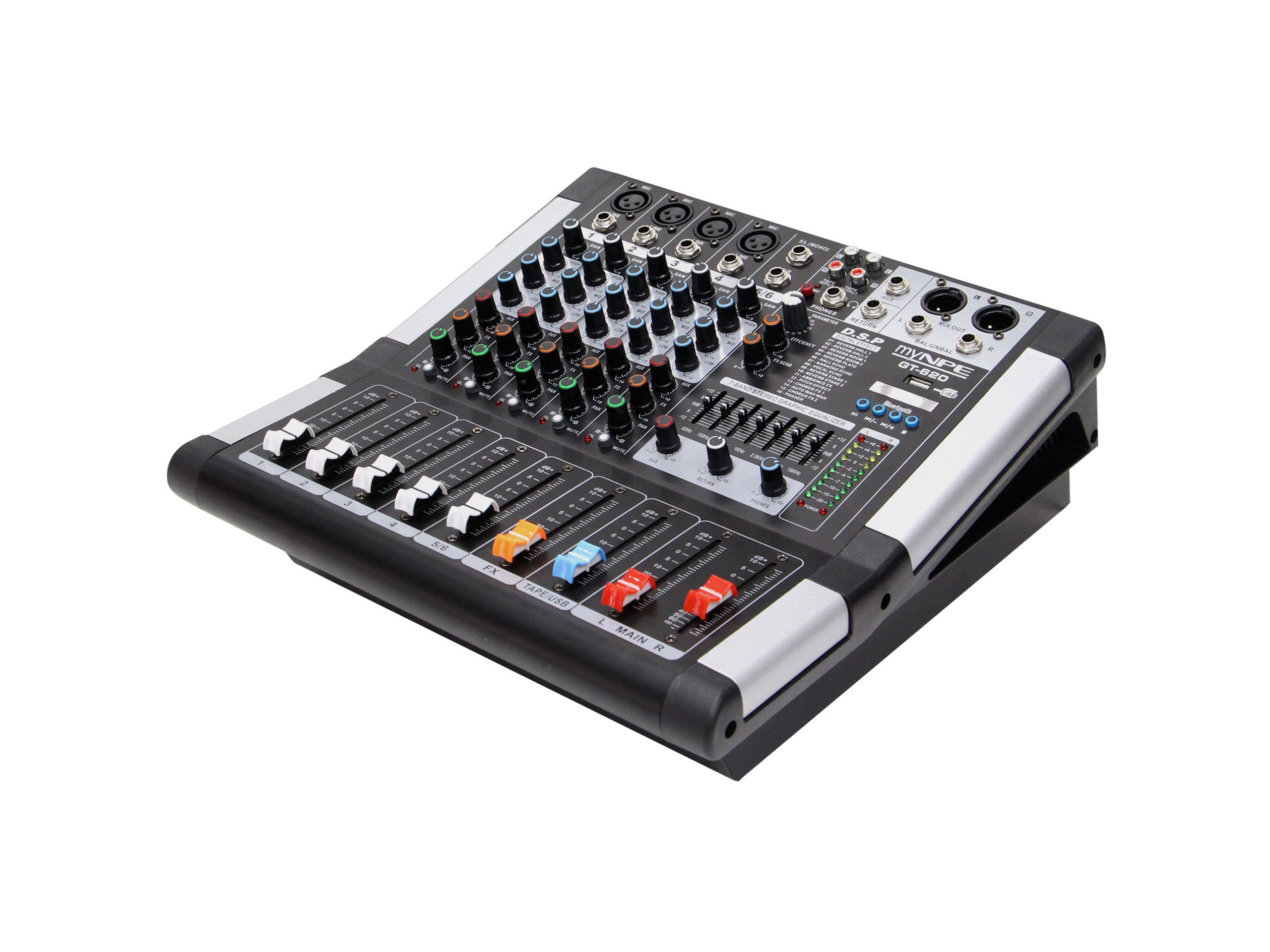 NPE GT-620 *ของแท้รับประกัน 1ปี* เพาเวอร์มิกเซอร์ 2 x100W, 4 Mono, 1 Stereo เอฟเฟก DSP,รองรับ MP3 / Bluetooth