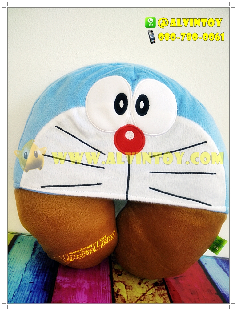 หมอนรองคอตัวยูลายโดราเอม่อนมีฮู้ด