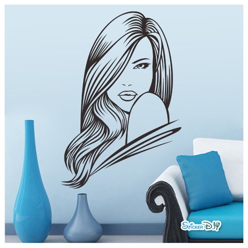 Vinyl wall sticker สติ๊กเกอร์ติดผนัง Hair style A (กว้าง57cm.xสูง84cm.)