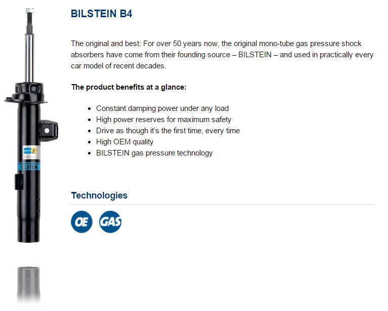 โช๊คอัพหน้า BMW E46 (318i) / BILSTEIN
