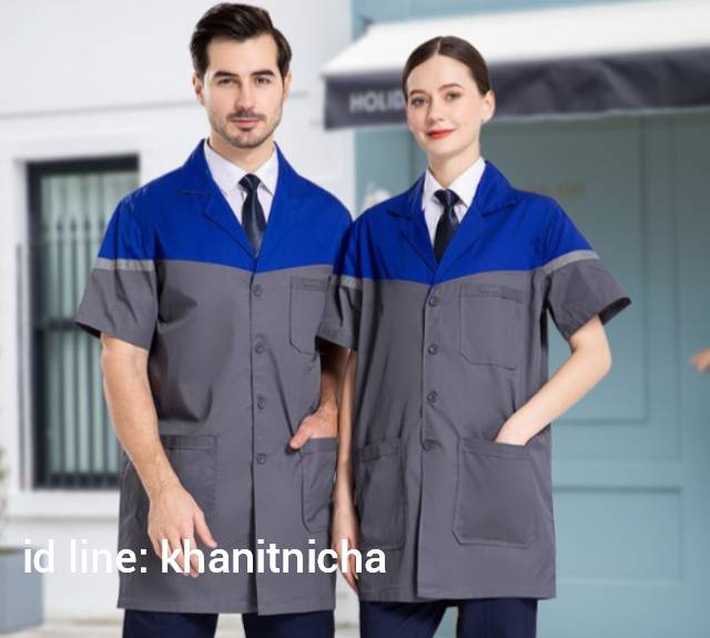 เสื้อคลุมช่าง เสื้อคลุมช่างกันฝุ่่น เสื้อช่างแขนสั้น ยูนิฟอร์มช่าง