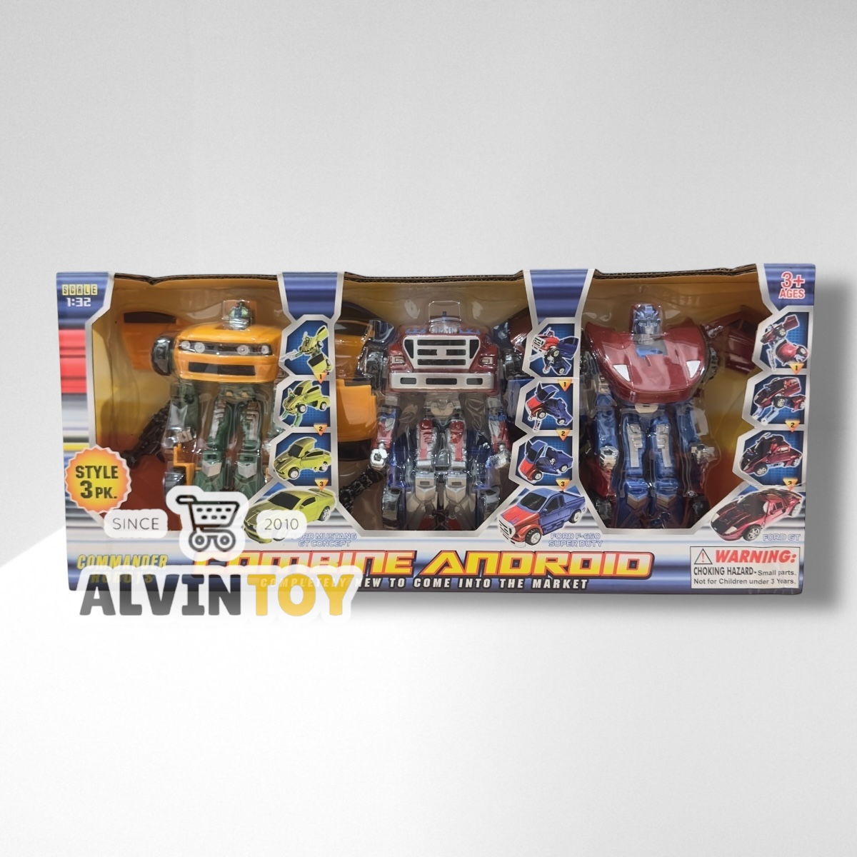 หุ่นยนต์ ประกอบร่าง Combine Anordid แพ็ค 3 ตัว แปลงร่างเป็นรถได้