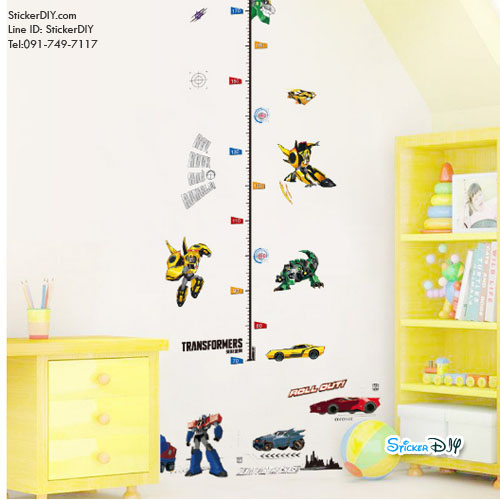 Wall Sticker สติ๊กเกอร์ติดผนัง วัดส่วนสูง TRANSFORMERS สไตล์A (กว้าง50cm.xสูง121cm.)