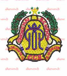 ตราโรงเรียนปักบนกระเป๋าเสื้อ