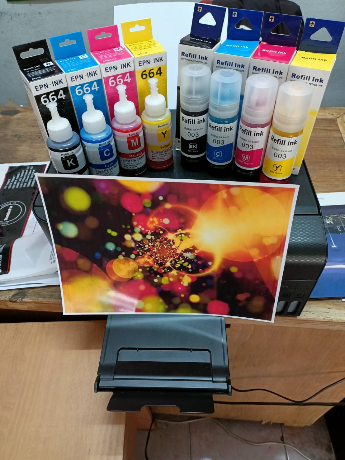 น้ำหมึกเติมสีดำ 2 ขวด ขนาด 70ml เครื่องปริ้นเตอร์ Epson L100/ 110/ 120/ 200/ 210/ 220/350/ 355/ 360/ 365/ 455/ 485…