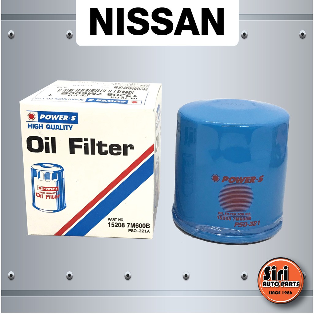 กรองเครื่อง, ไส้ กรอง น้ำมันเครื่อง, ไส้กรองน้ำมันเครื่อง Nissan March, Almera, Sunny Neo, Tiida, Sylphy, Pulzar, Teana, Juke นิสสัน(Power-S PSO-321 / PSO321 ) 15208-7M600B