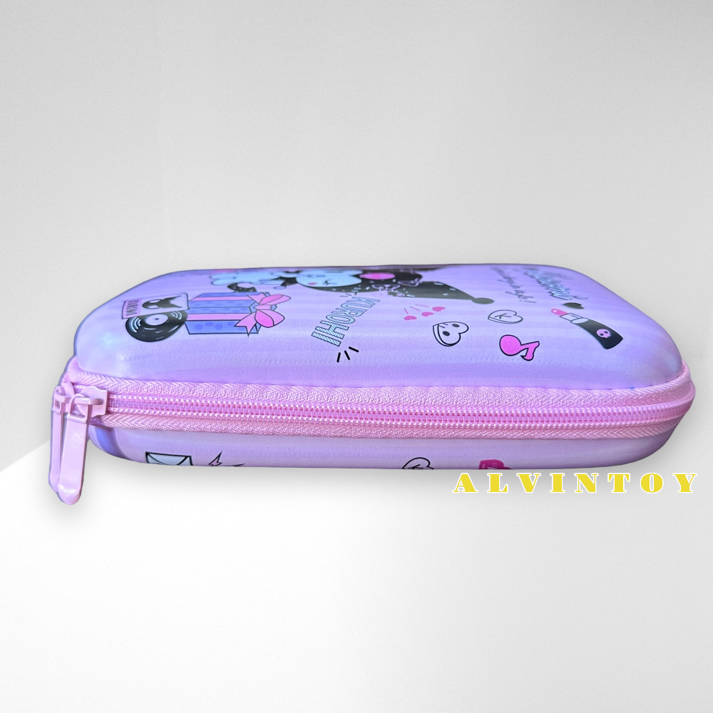 กระเป๋าดินสอไฟเบอร์ซิปรอบ Kuromi คุโรมิ