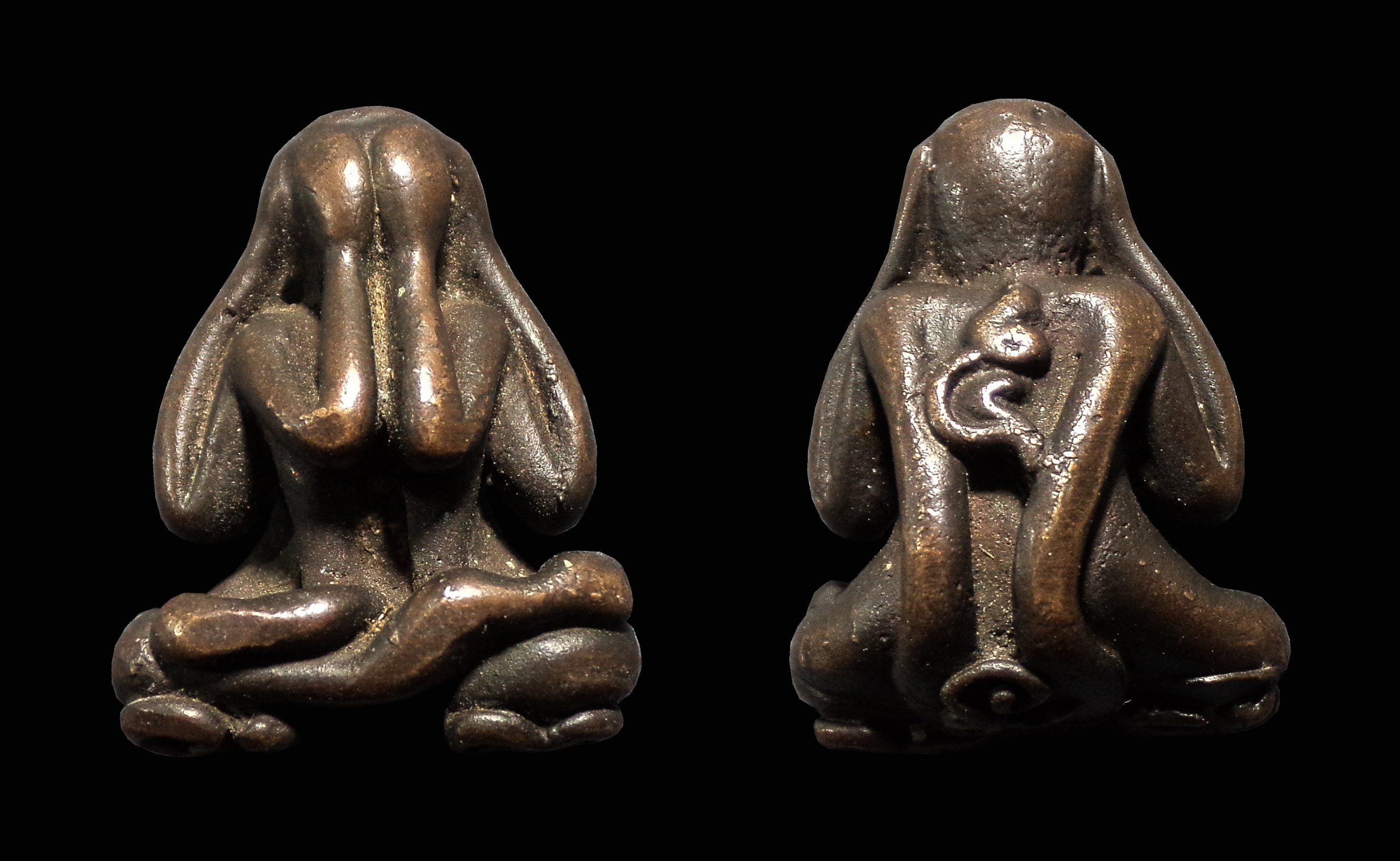 พระปิดตา เนื้อทองแดงเถื่อน ไม่ทราบที่