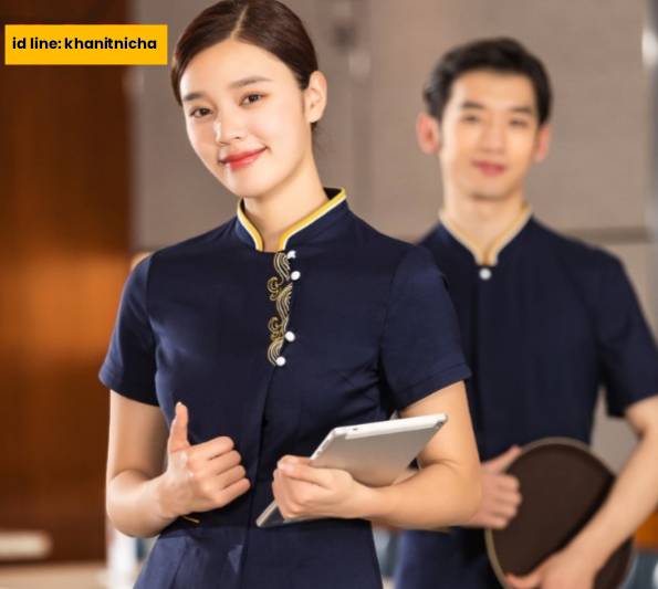 ชุดพนักงานเสริฟ ชุดพนักงานร้านอาหารจีน โรงแรม รีสอร์ท