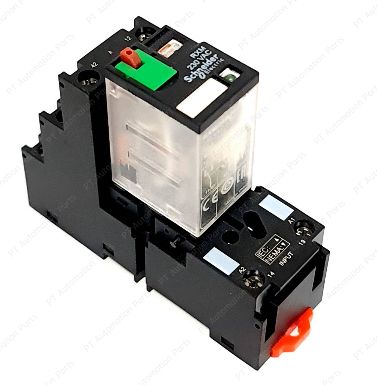 รีเลย์พร้อมซ็อกเก็ต ชไนเดอร์ Schneider Electric RXM2AB2P7 RXZE2S108M 230VAC 12A 2คอนแทค 8ขา มีไฟแสดงสถานะ LED Relay with Socket