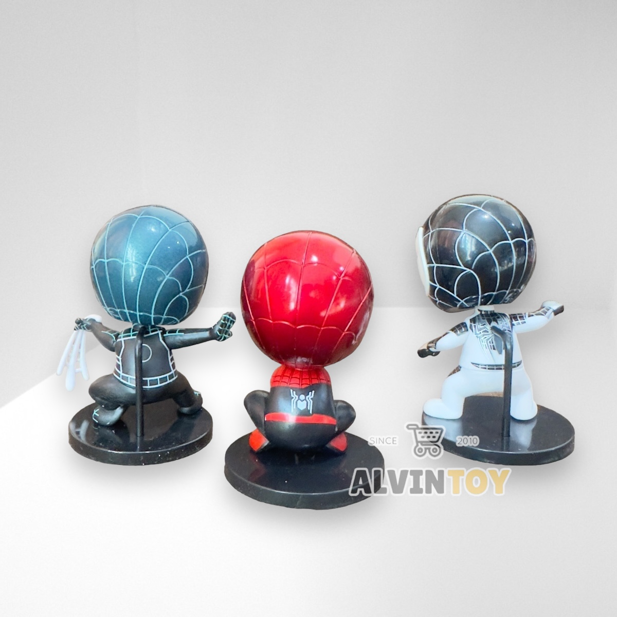 ชุดโมเดลสไปเดอร์แมน หัวสปริง ชุด 6 ตัว Spider Man Sense Cosbaby