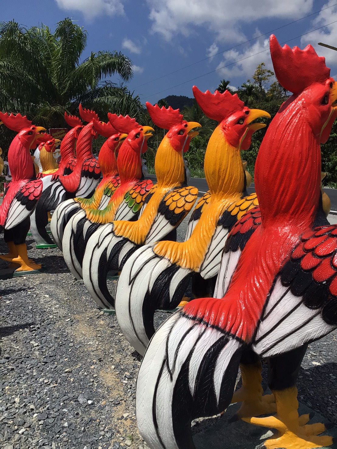 ไก่ปูนปั้นแก้บน-ถวายขอพรตาไข่วัดเจดีย์ ขนาด2 เมตร