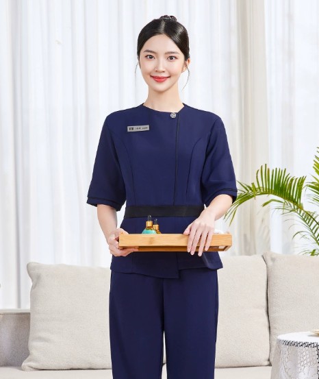 ชุดสปาเพื่อสุขภาพ ชุดนวดสปา ชุดพนักงานศูนย์ความงามทางการแพทย์ การแช่เท้า ร้านเสริมสวย (แยกขายเสื้อ)