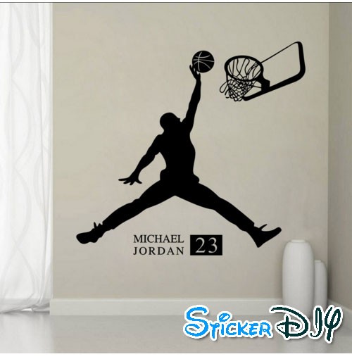 Vinyl wall sticker สติ๊กเกอร์ติดผนัง MICHAEL JORDAN 23 (กว้าง65cm.xสูง61cm.)