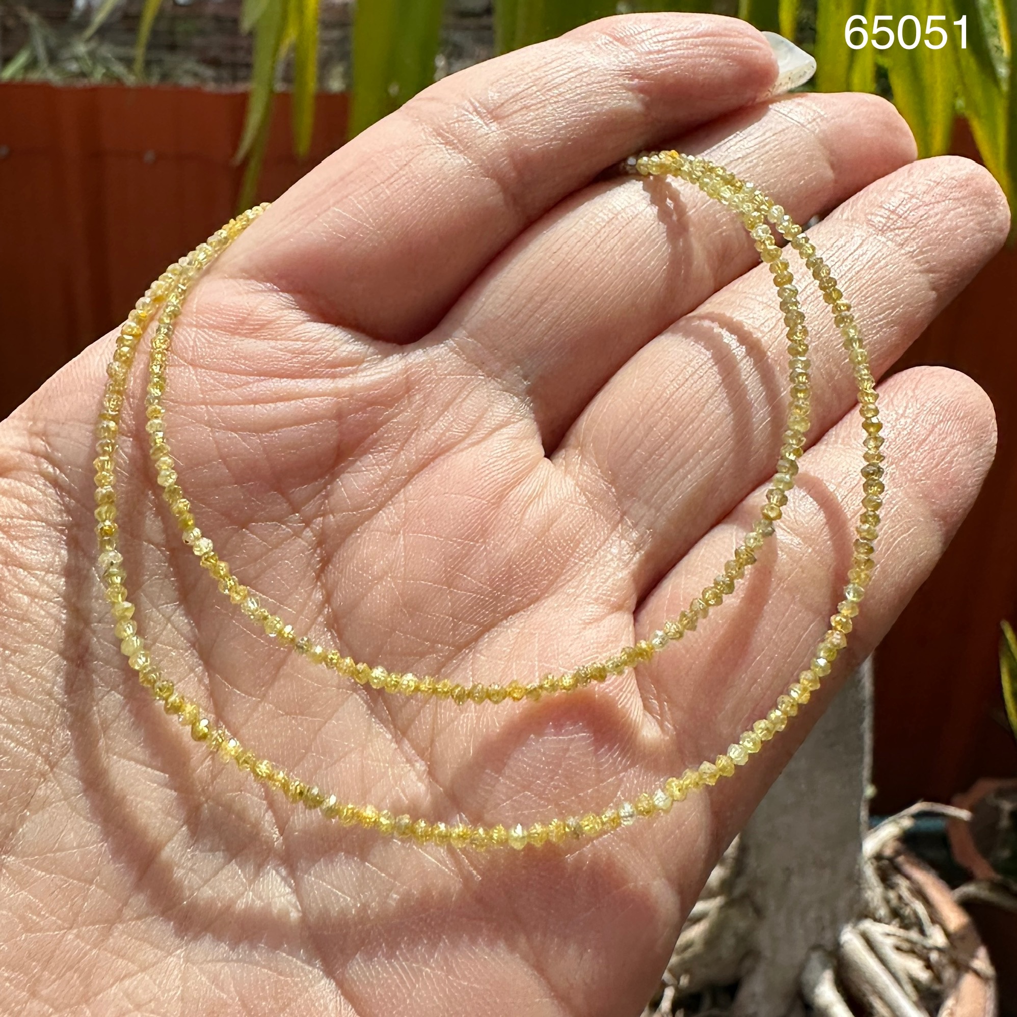รหัส 65051 สร้อยคอ Yellow Diamond รอบเส้น เพชร 289 เม็ด 9.89 กะรัต ทอง18K ความยาว 16 - 18 นิ้ว นน. 2.37 g