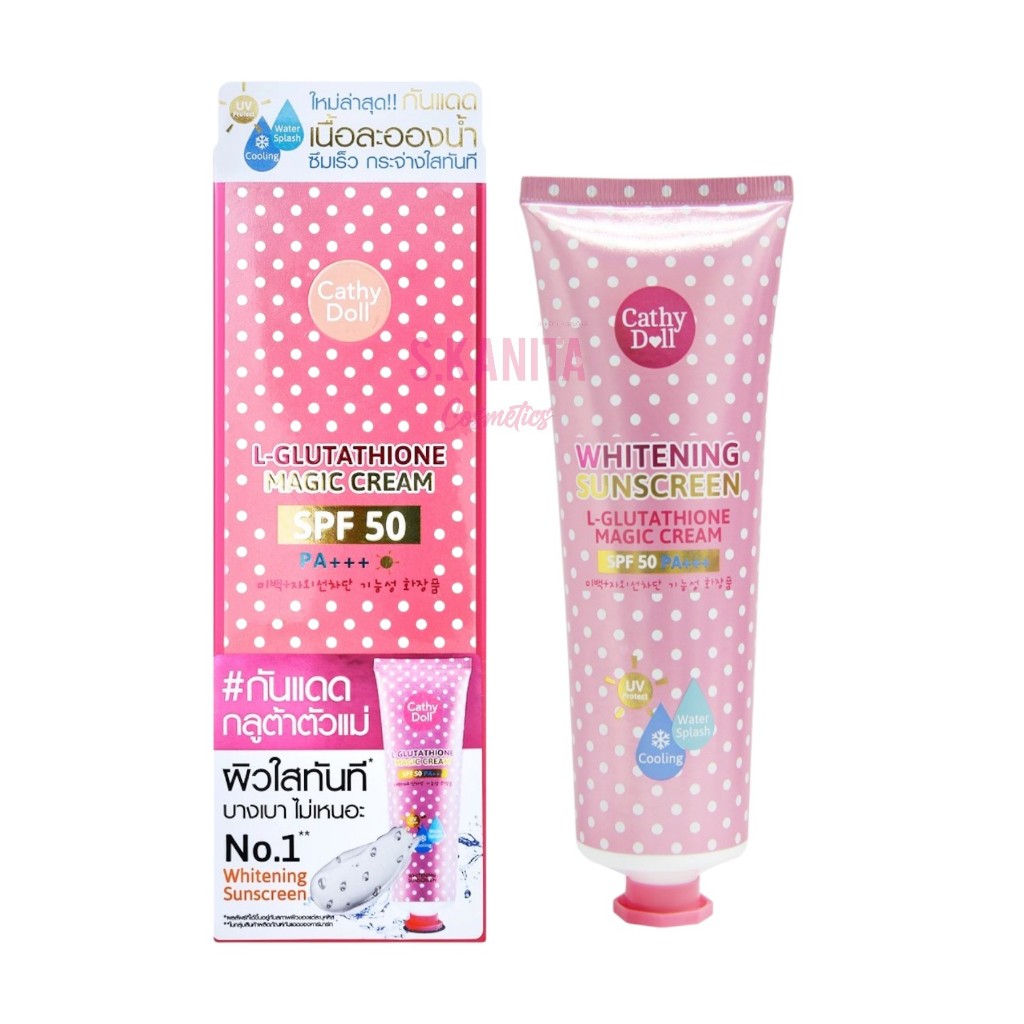CATHY DOLL เคที่ดอลล์ แอลกลูต้าไธโอนเมจิกครีม กันแดดทาตัว (60-138มล) L-Glutathione Magic Cream SPF50 PA+++ (60-138ML)