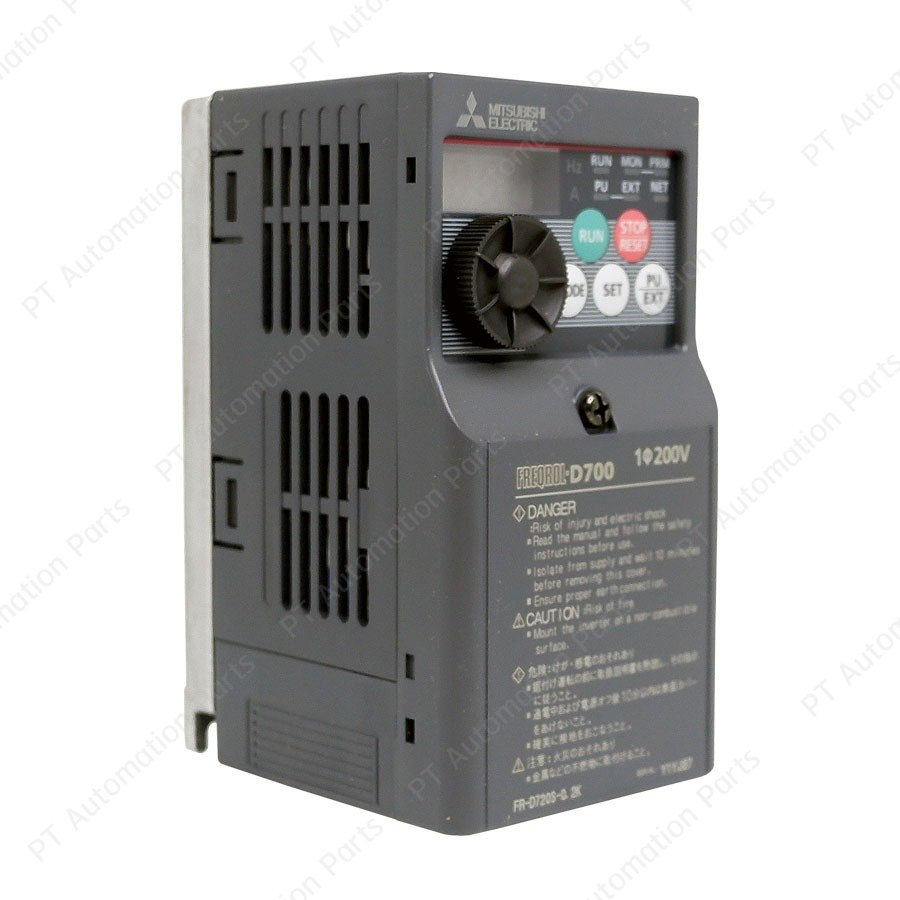 Mitsubishi FR-D720S-0.2K Inverter 0.2KW 200W 1/4HP Input 1-Phase 200-240VAC Output 3-Phase 200-240VAC 0.2-400Hz D700 Series อินเวอร์เตอร์ มิตซูบิชิ เครื่องควบคุมความเร็วรอบมอเตอร์ 200Watts