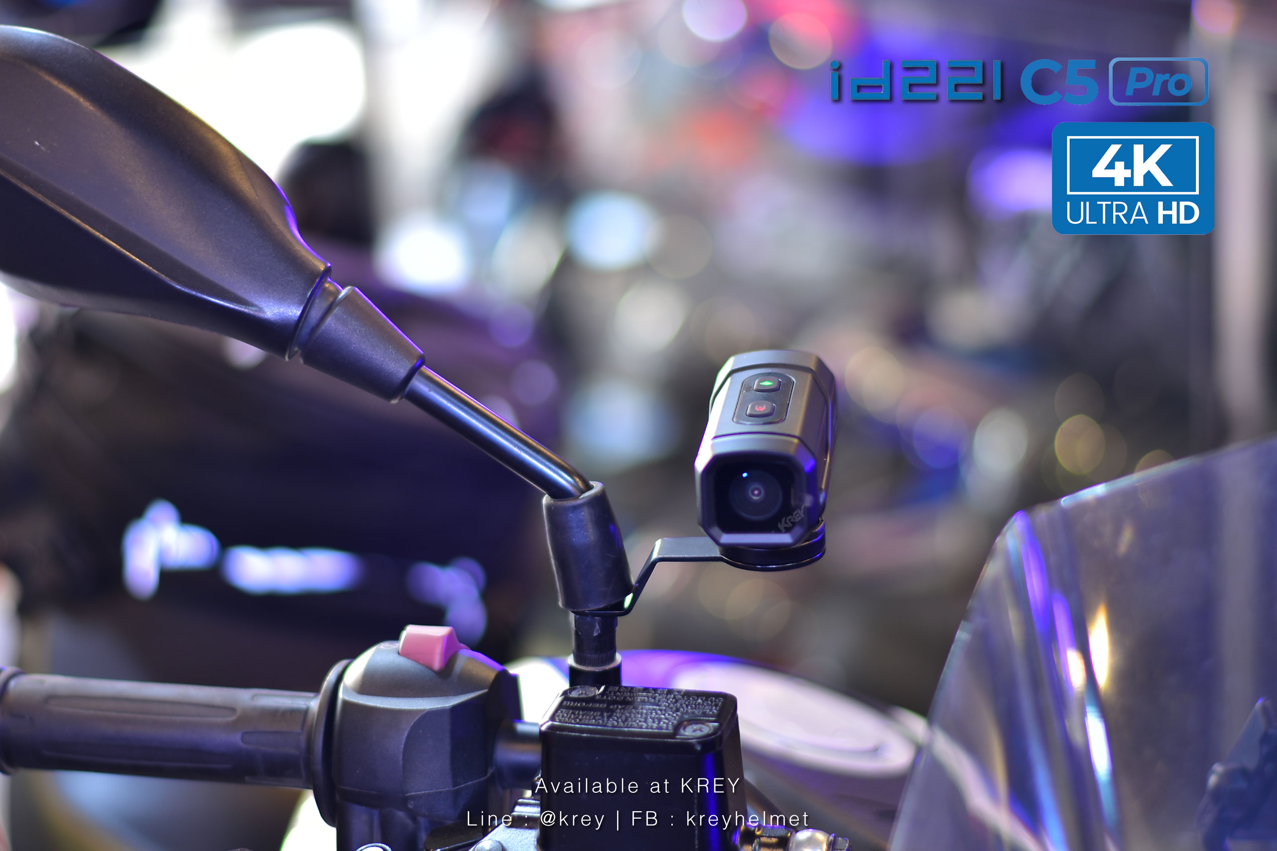 กล้องติดหมวก/รถ id221 รุ่น ACTION C5 Pro