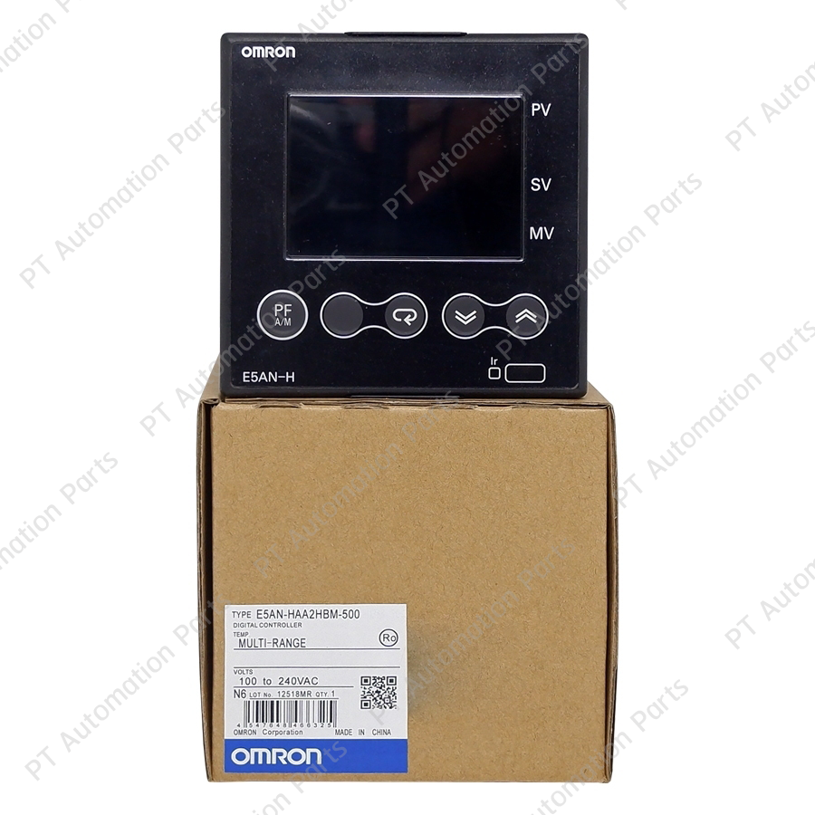 เครื่องควบคุมอุณหภูมิแบบดิจิตอล OMRON E5AN-HAA2HBM-500 Advanced Digital Temperature Controller 2x Control Output, 2x Auxiliary Output, 2x Event input, 1x Heater burnout, 100-240VAC, Multi-Range, Size 96×96mm, Display 5 digits
