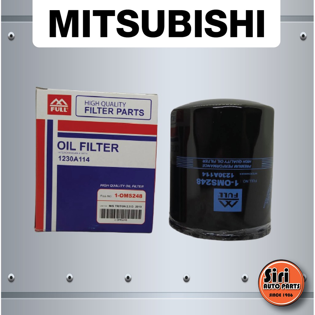 กรองเครื่อง, ไส้ กรอง น้ำมันเครื่อง, ไส้กรองน้ำมันเครื่อง Mitsubishi Triton Pajero ดีเซล มิตซูบิชิ ไตรตัน (Full 1-OMS243) (1230A114)