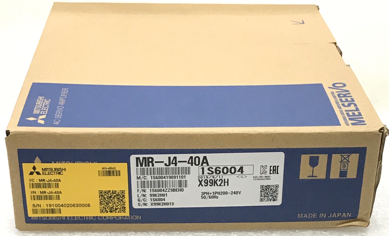 Mitsubishi MR-J4-40A AC Servo Drive Amplifier 400W MELSERVO J4 Series for Servo Motor HG-KR43 HG-KR43B HG-MR43 HG-MR43B มิตชูบิชิ เซอร์โวแอมป์ปริฟายเออร์