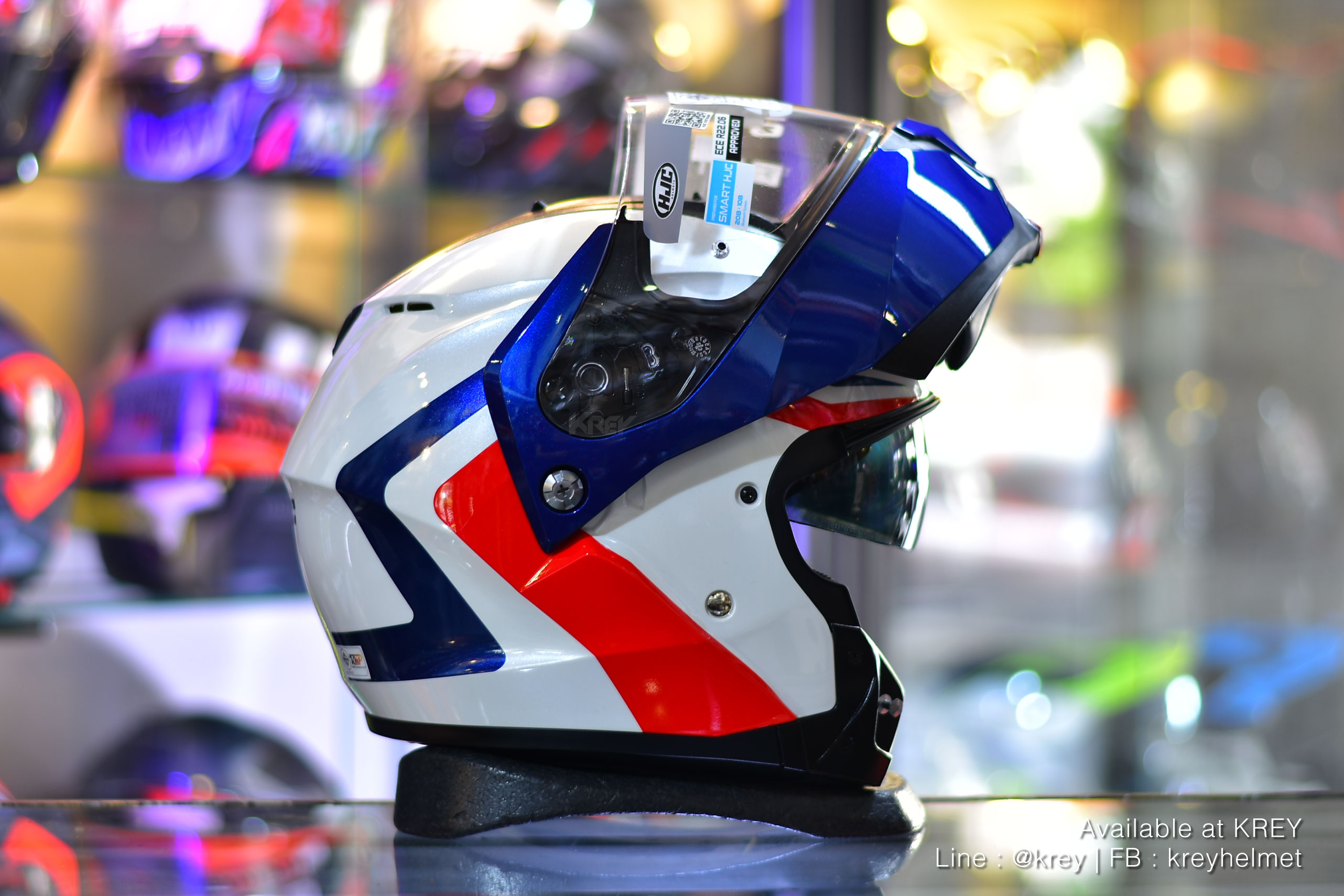 HJC model C91N NEPOS White Blue Red