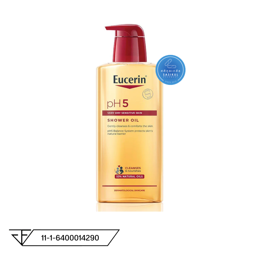 Eucerin Ph5 Very Dry Sensitive Skin Shower Oil 400 มล. ผลิตภัณฑ์เจลอาบน้ำผสมน้ำมัน