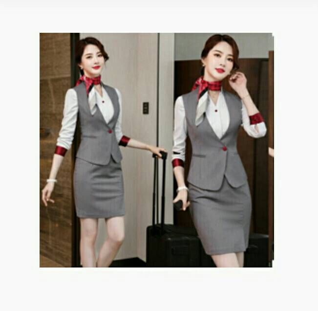 ชุดพนักงานต้อนรับ รีเซฟชั่นโรงแรมห้าดาว ชุดสูท