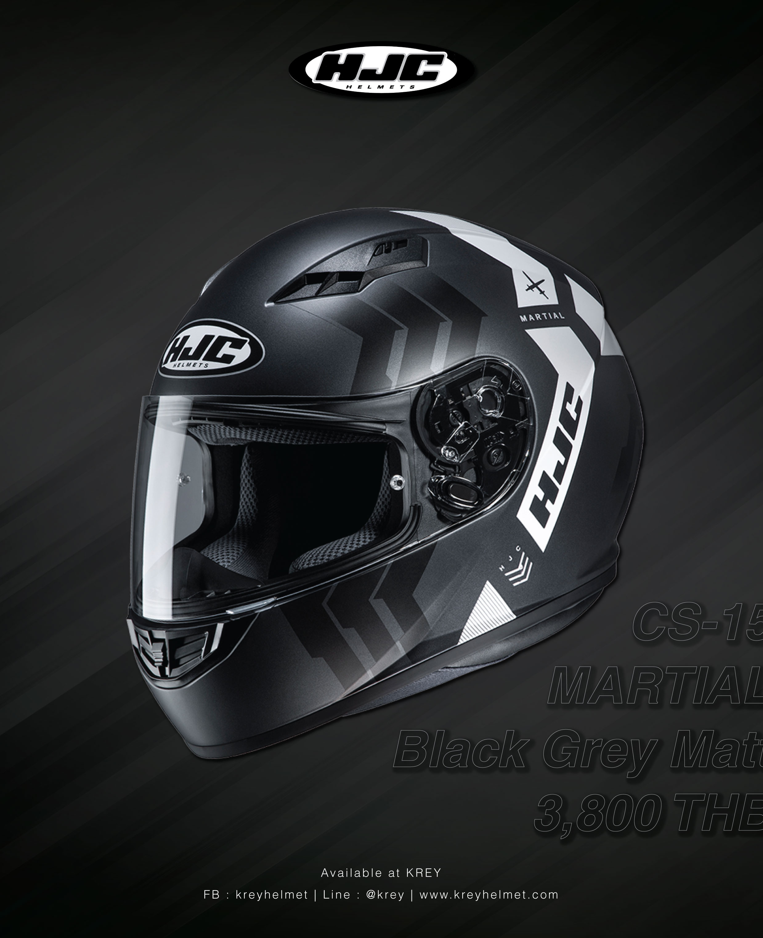 HJC CS-15 MARTIAL Black Grey MATT